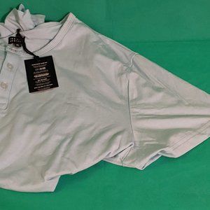 Light blue Henley 1/4 button short sleeved shirt